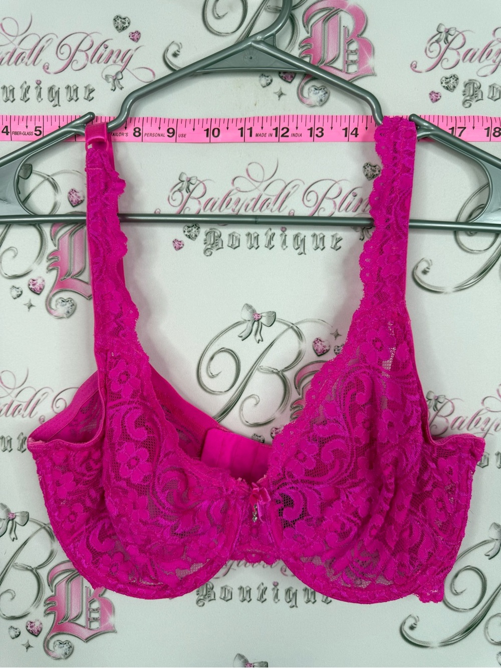 smart & sexy Bright Hot Pink Lace Underwire Bra